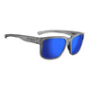 Tifosi Shumo Sunglasses Crystal Smoke with Cobalt Blue Mirror Lens
