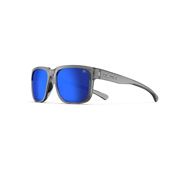 Tifosi Shumo Sunglasses Crystal Smoke with Cobalt Blue Mirror Lens