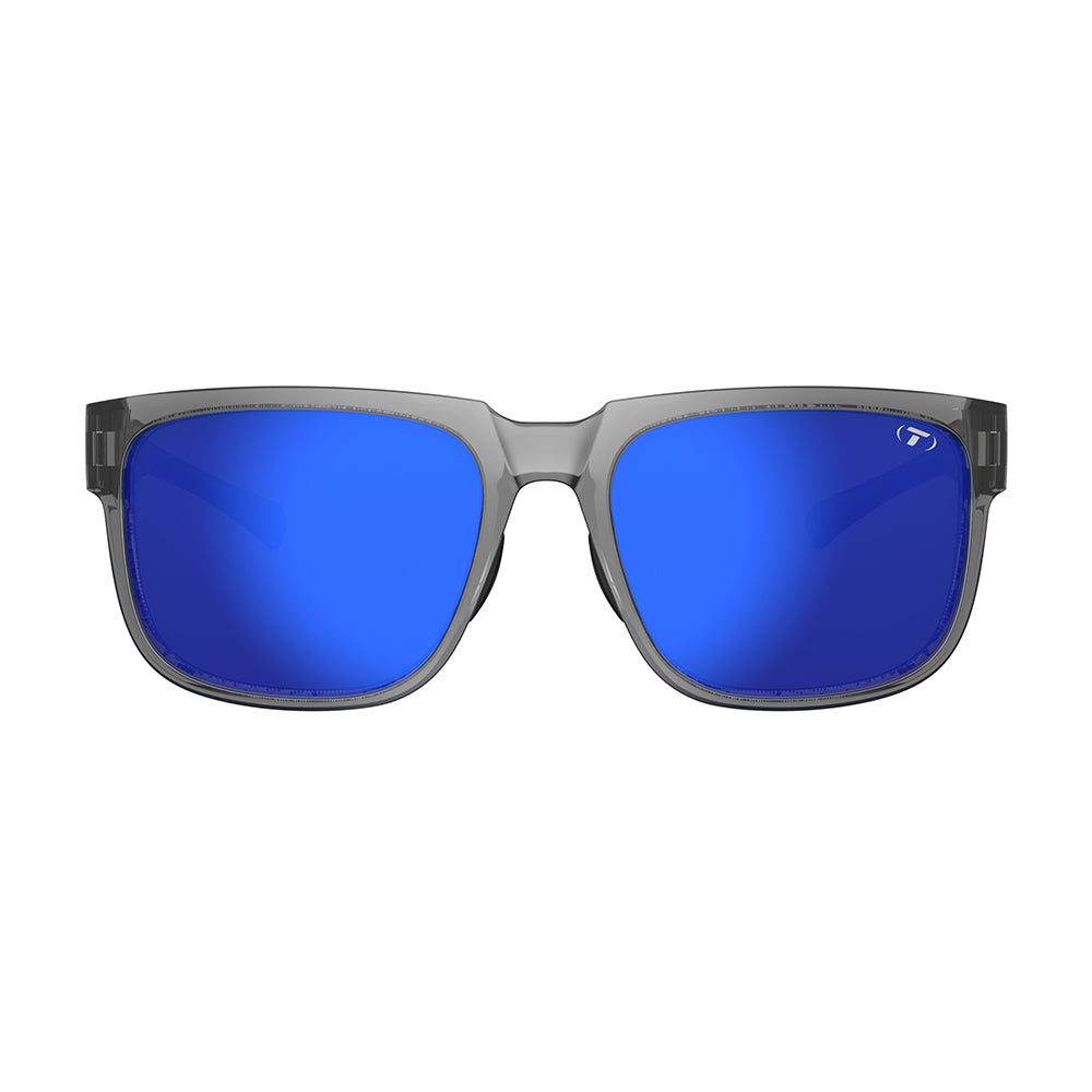 Tifosi Shumo Sunglasses Crystal Smoke with Cobalt Blue Mirror Lens