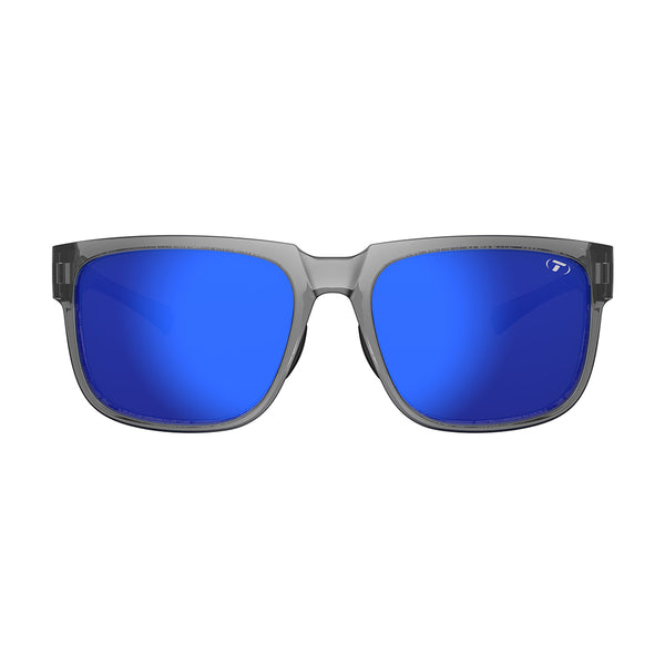 Tifosi Shumo Sunglasses Crystal Smoke with Cobalt Blue Mirror Lens