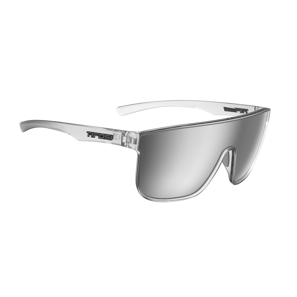 Tifosi Sanctum XL Sunglasses Satin Clear with Silver Mirror Lens