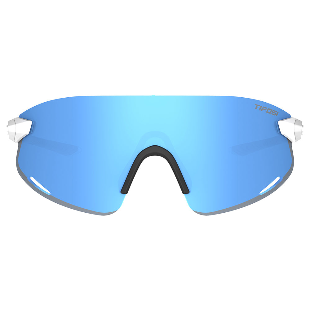 Tifosi Vogel XC Sunglasses Satin Clear with Sky Blue Mirror Lens