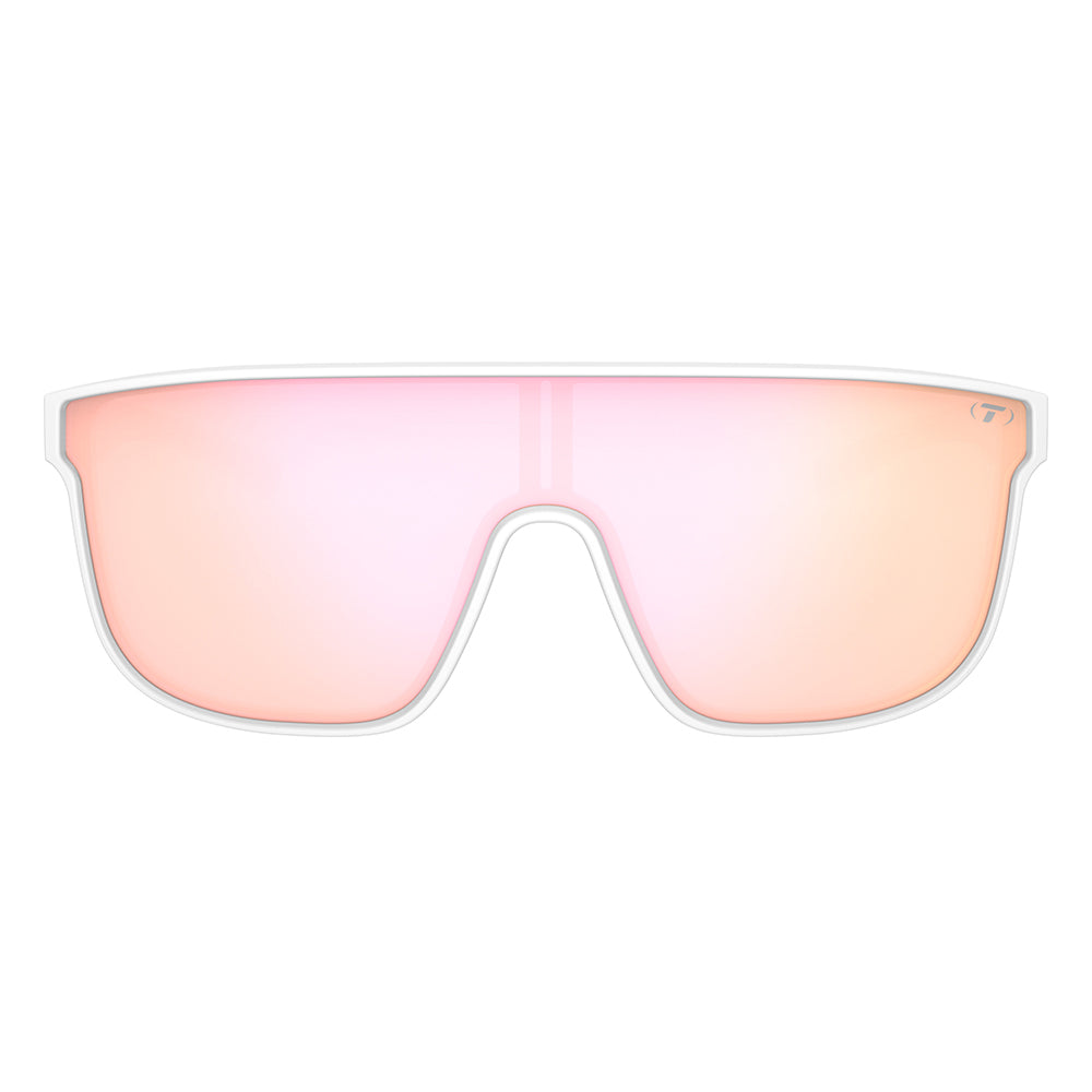 Tifosi Sanctum XL Sunglasses Matte White with Pink Mirror Lens