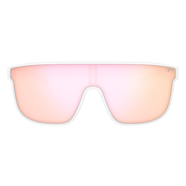 Tifosi Sanctum XL Sunglasses Matte White with Pink Mirror Lens