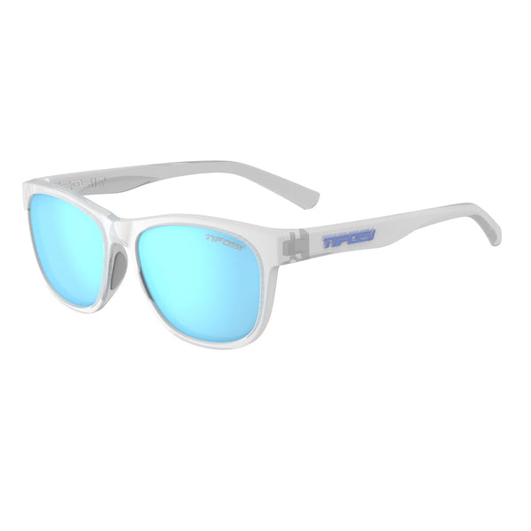 Tifosi Swank Satin Black, Smoke Bright Blue Lens