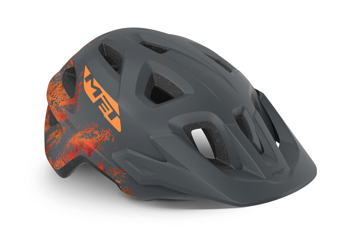MET Youth Eldar Helmet Gray Orange 1