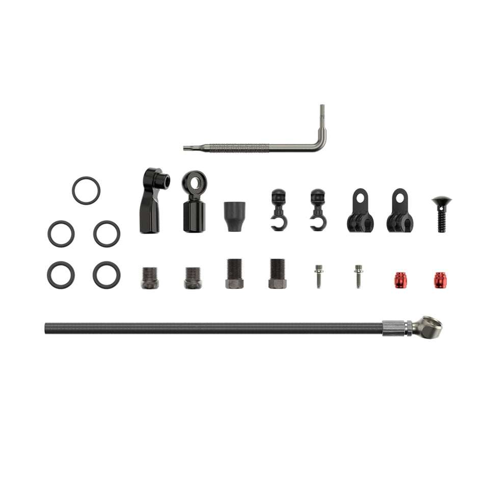 SRAM Disc Brake Hydraulic Hose Kit - Beveled Banjo - 2000mm Black (Includes Banjo, Fittings) - Flat Mount, Red22, Force22, Rival22, Force 1, Force CX1, Apex1 HRD, S700
