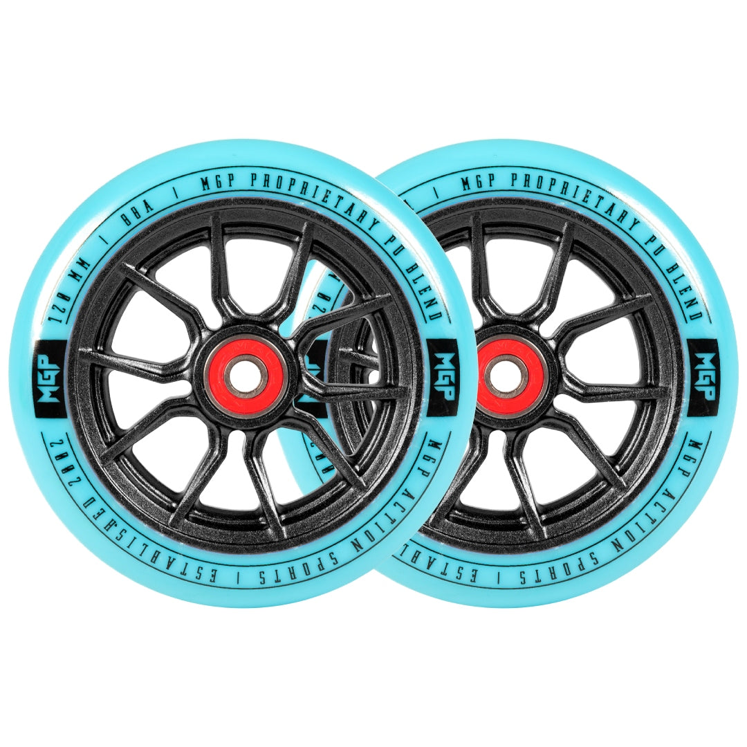 PAIR MADD GEAR 120MM SYNDICATE AR WHEELS BLACK / TEAL