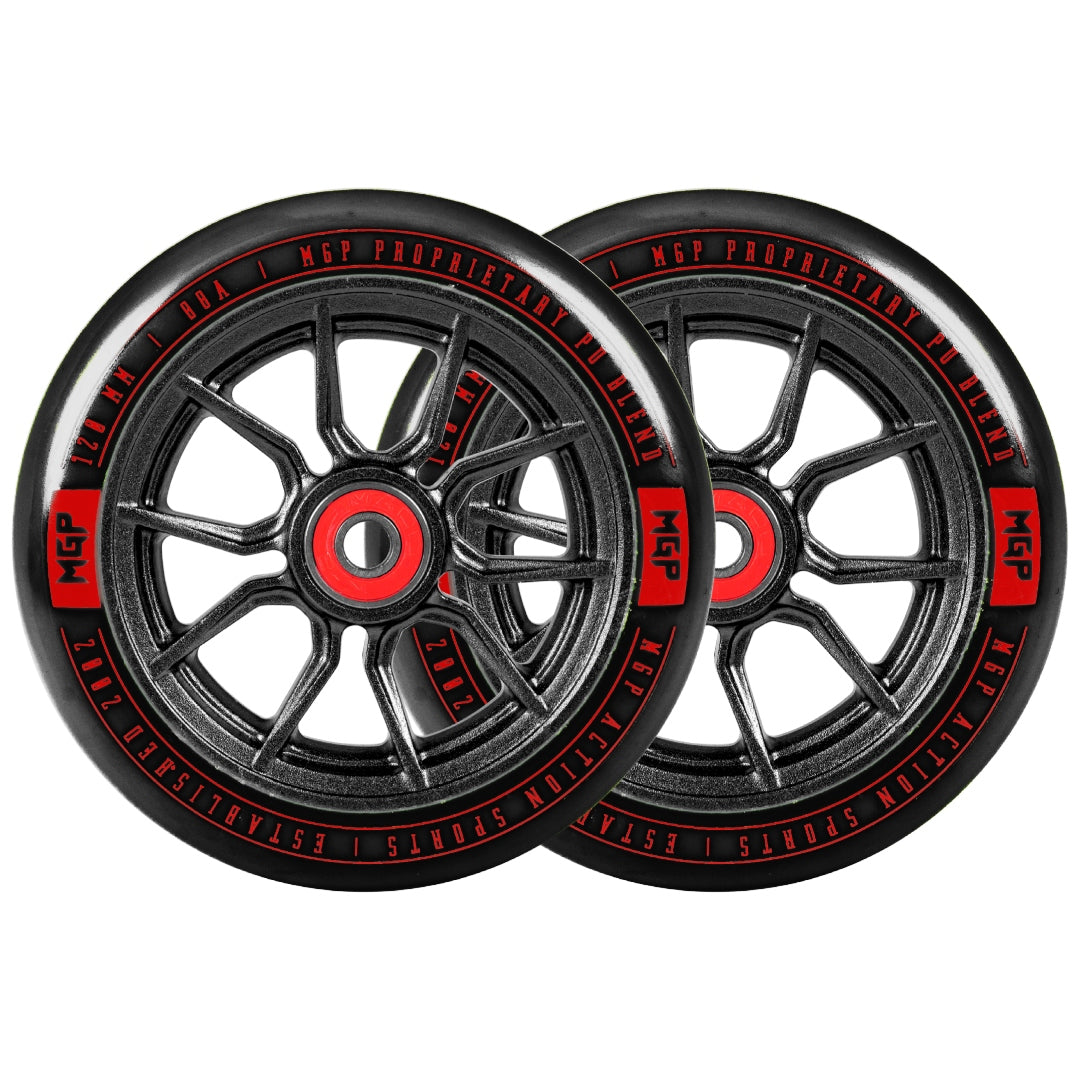 PAIR MADD GEAR 120MM SYNDICATE AR WHEELS BLACK / RED