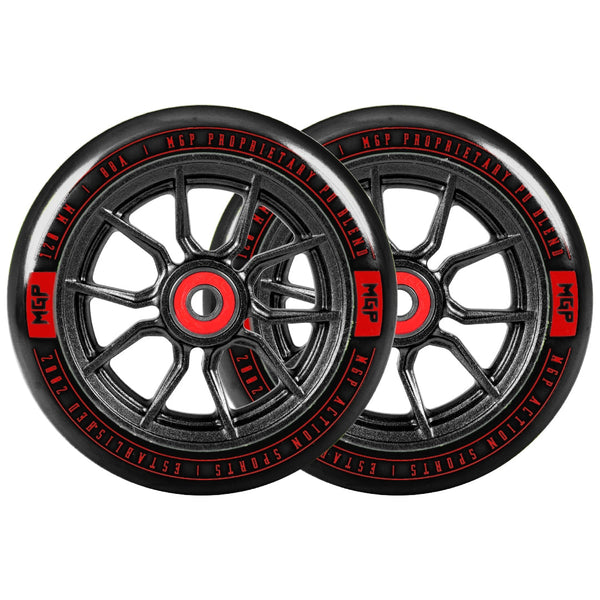 PAIR MADD GEAR 120MM SYNDICATE AR WHEELS BLACK / RED