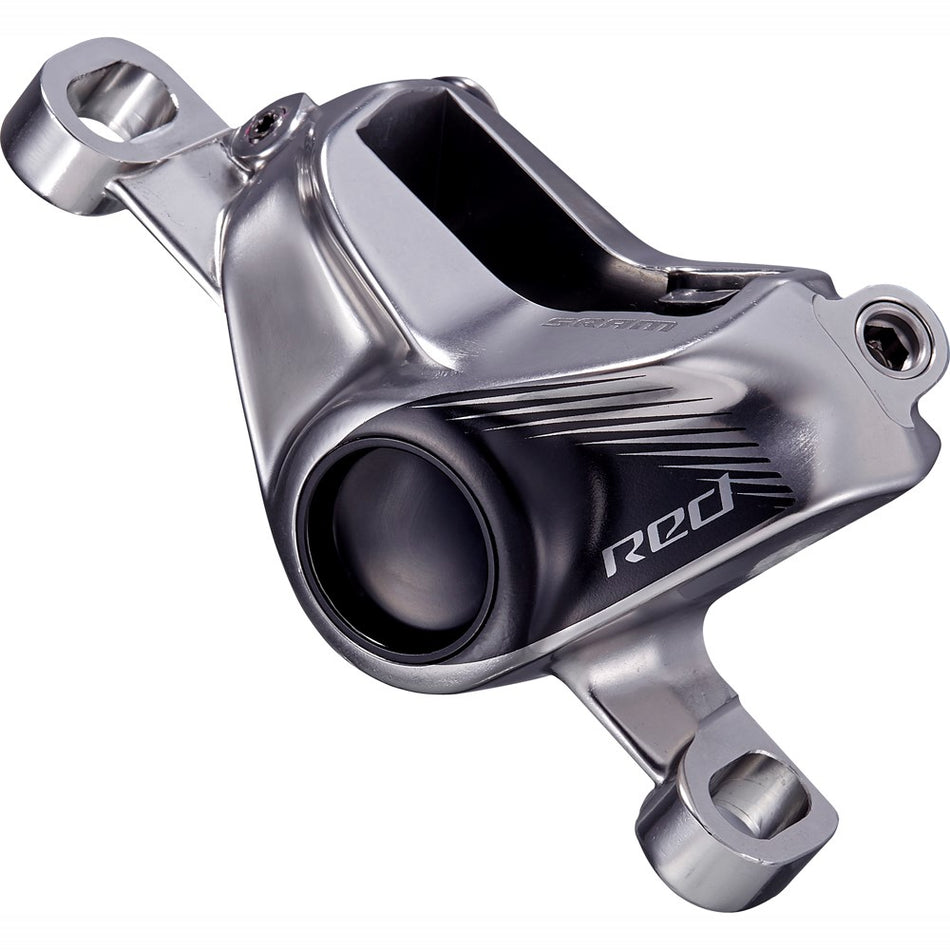 SRAM Disc Brake Caliper Assembly Red eTap - (Assembled, No Hose) - Front Post Mount / Rear Falcon Grey Including Brake Pads
