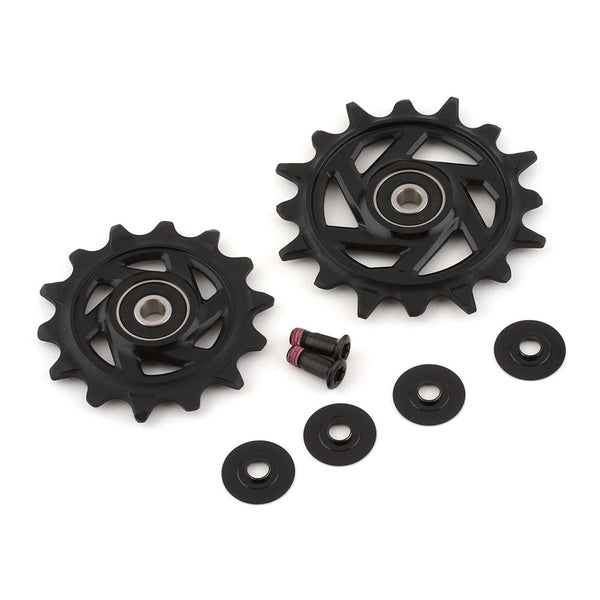 SRAM Rear Derailleur Pulley Kit X0 T-Type Eagle AXS - (Includes 14 Tooth Upper and 16 Tooth Spider Pulley, 2 Stainless Steel Pulley Screws)