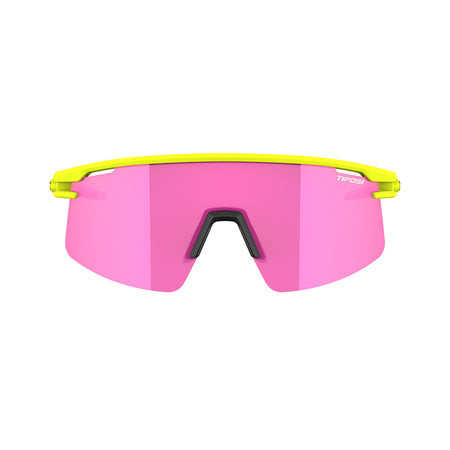 Tifosi Moab Lite Sunglasses Speed Yellow with Clarion Sunset Pink AC Red and Clear Lens
