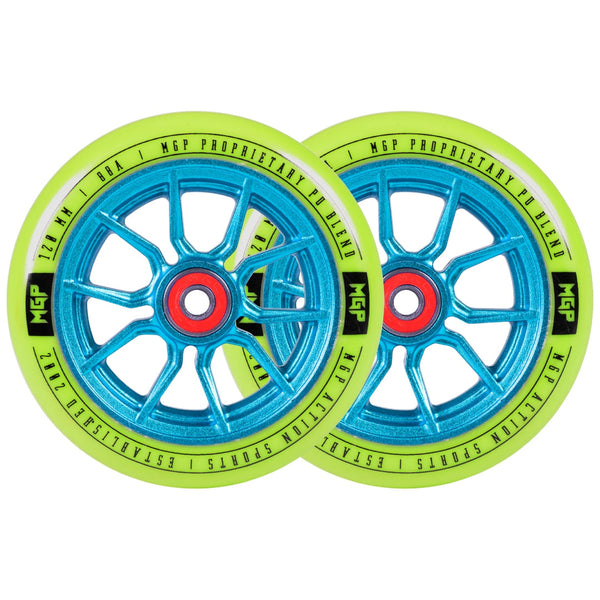PAIR MADD GEAR 120MM SYNDICATE AR WHEELS GREEN / BLUE