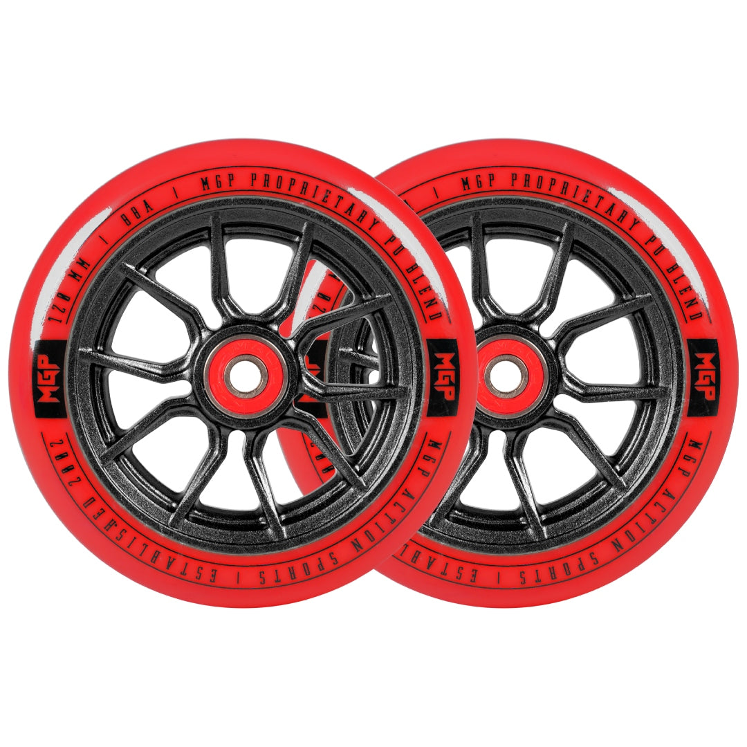 PAIR MADD GEAR 120MM SYNDICATE AR WHEELS RED / BLACK