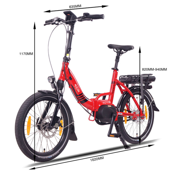 NCM Paris Max N8R Folding E-Bike, 36V 14Ah 504Wh 20" ( Red Only )