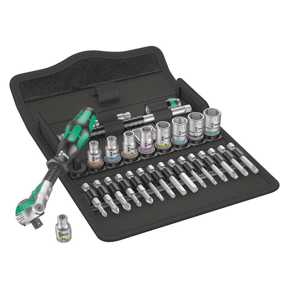 Wera 8008 A Zyklop Mini 3 Ratchet with 1/4" Drive