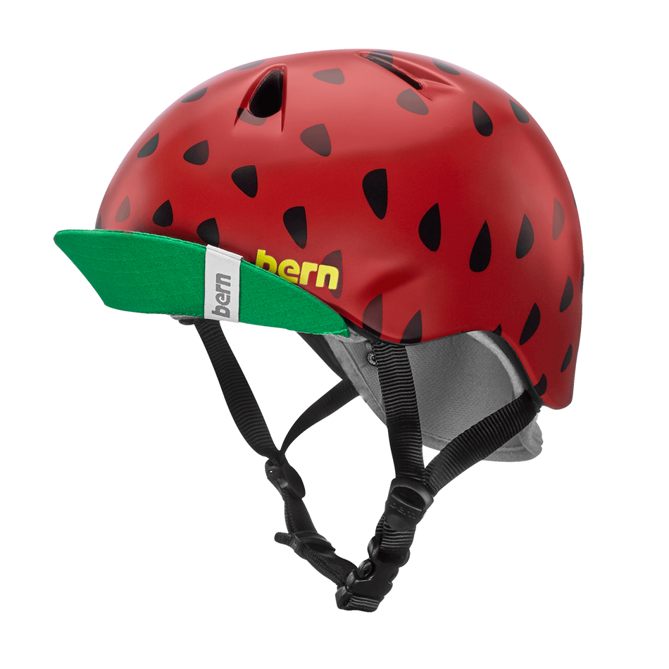 Bern Nina Satin Red Strawberry w/ Flip Visor - Papanui Cycles