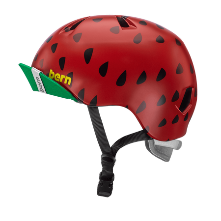Bern Nina Satin Red Strawberry w/ Flip Visor - Papanui Cycles