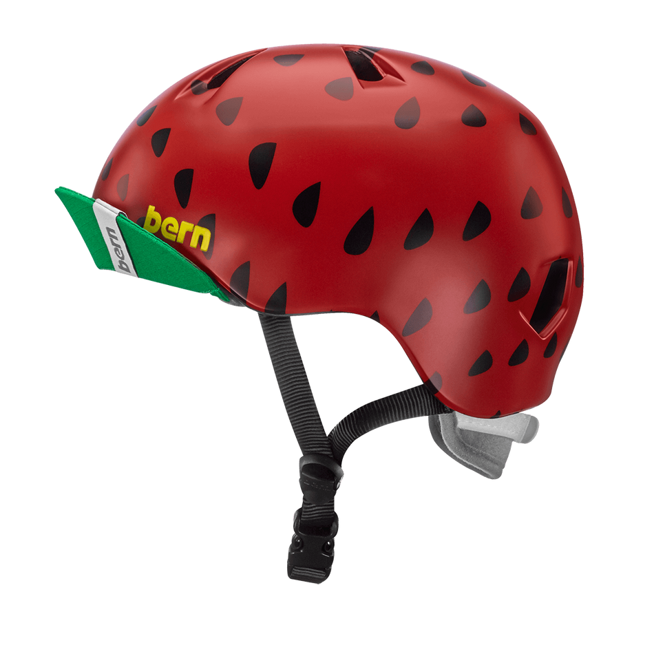 Bern Nina Satin Red Strawberry w/ Flip Visor - Papanui Cycles