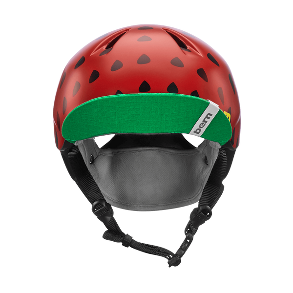 Bern Nina Satin Red Strawberry w/ Flip Visor - Main Image