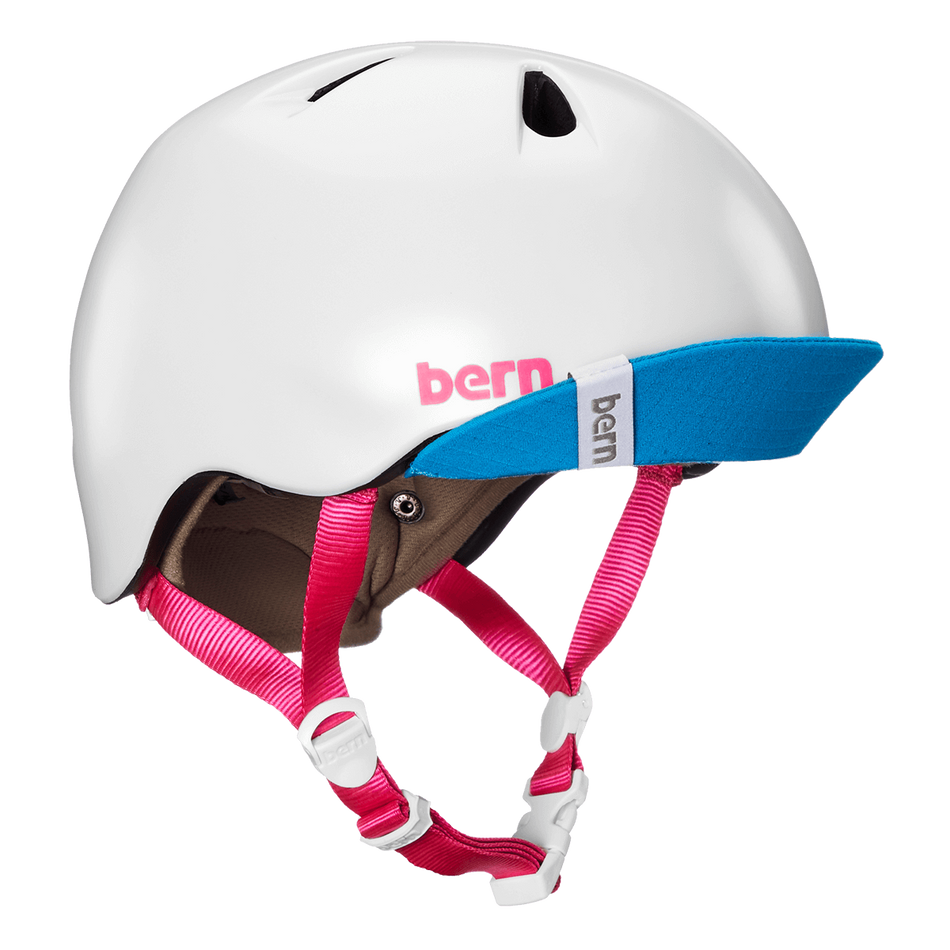 Bern Nina Satin White w/ Flip Visor - Papanui Cycles