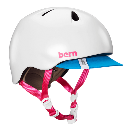 Bern Nina Satin White w/ Flip Visor - Papanui Cycles