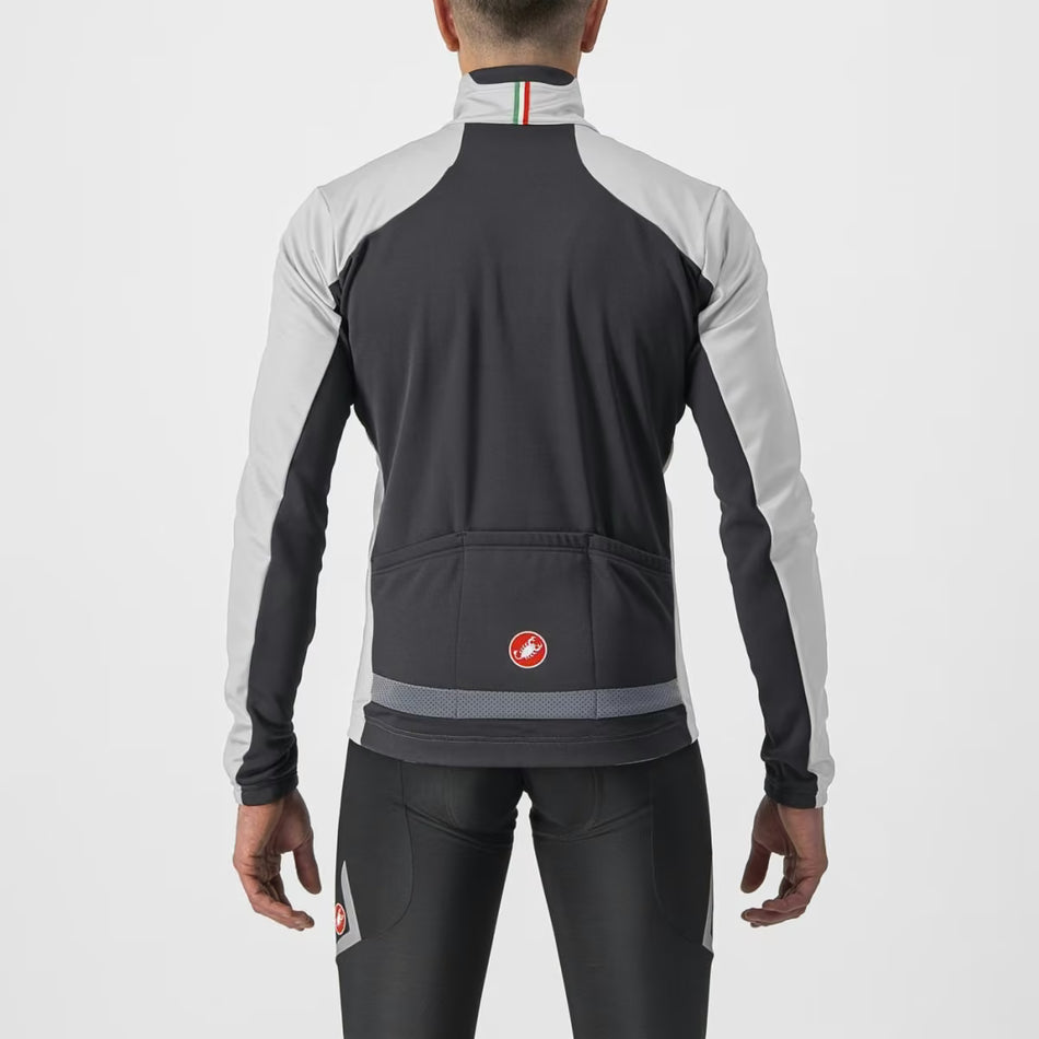 Castelli Transition 2 Jacket Men's Silver Gray/Dark Gray-Red