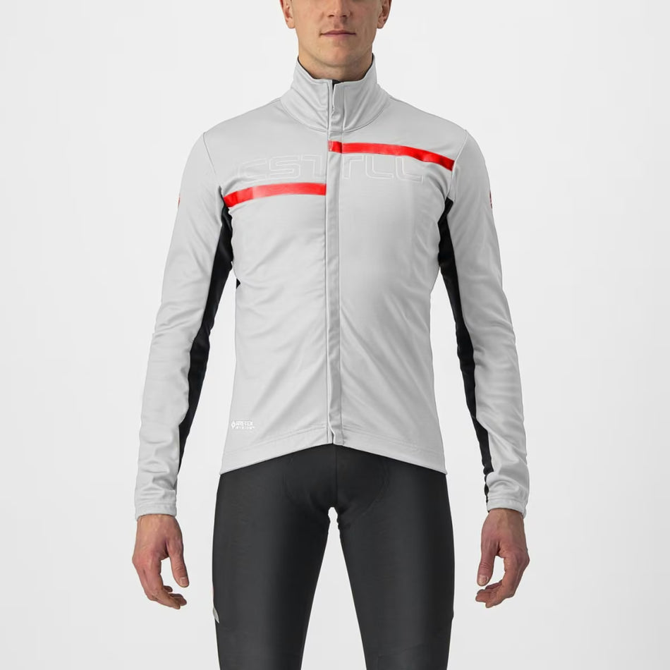 Castelli Transition 2 Jacket Men's Silver Gray/Dark Gray-Red