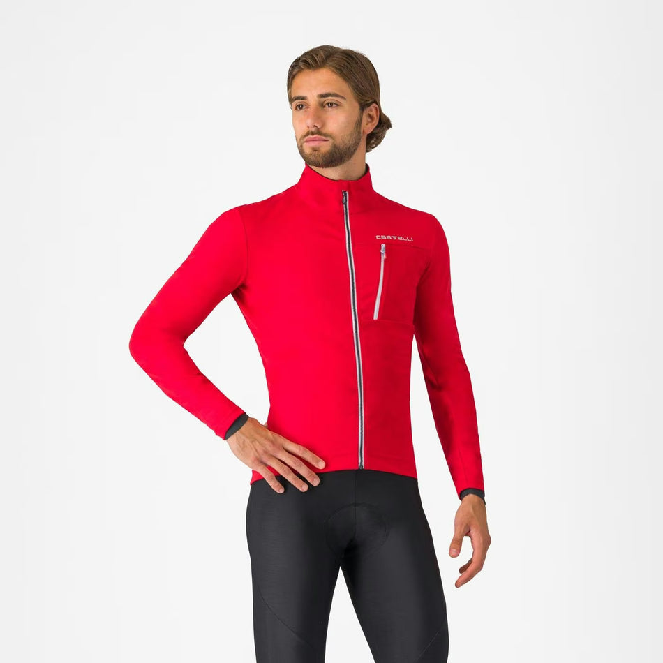 Castelli Go Jacket Men's Red/Silver Gray
