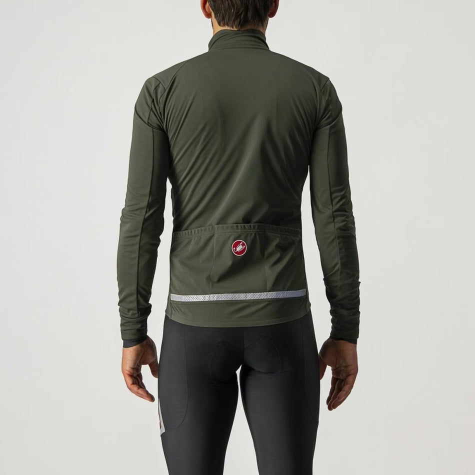 Castelli Go Jacket Men's Military Green/Fiery Red