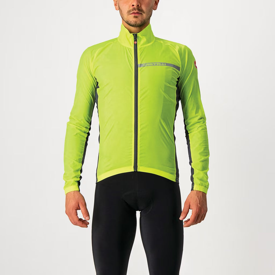 Castelli Squadra Stretch Jacket Men's Yellow Fluo/Dark Gray