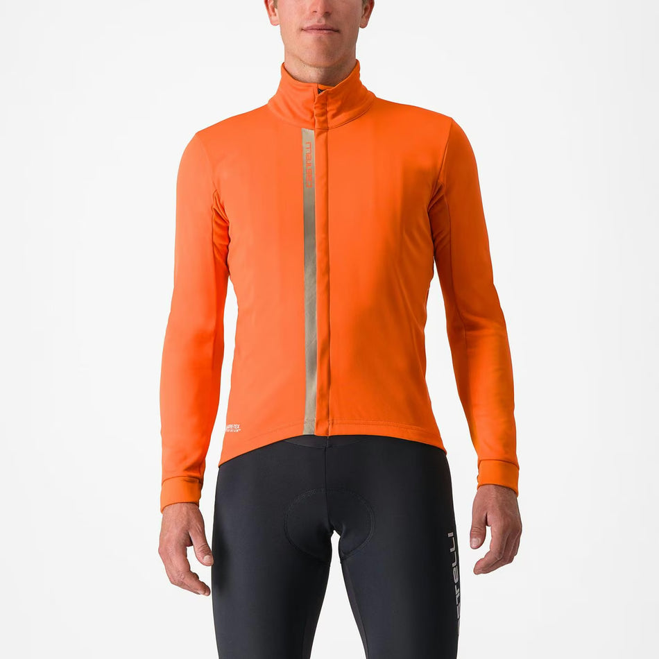 Castelli Entrata Jacket Men's Red Orange/Metal Brown