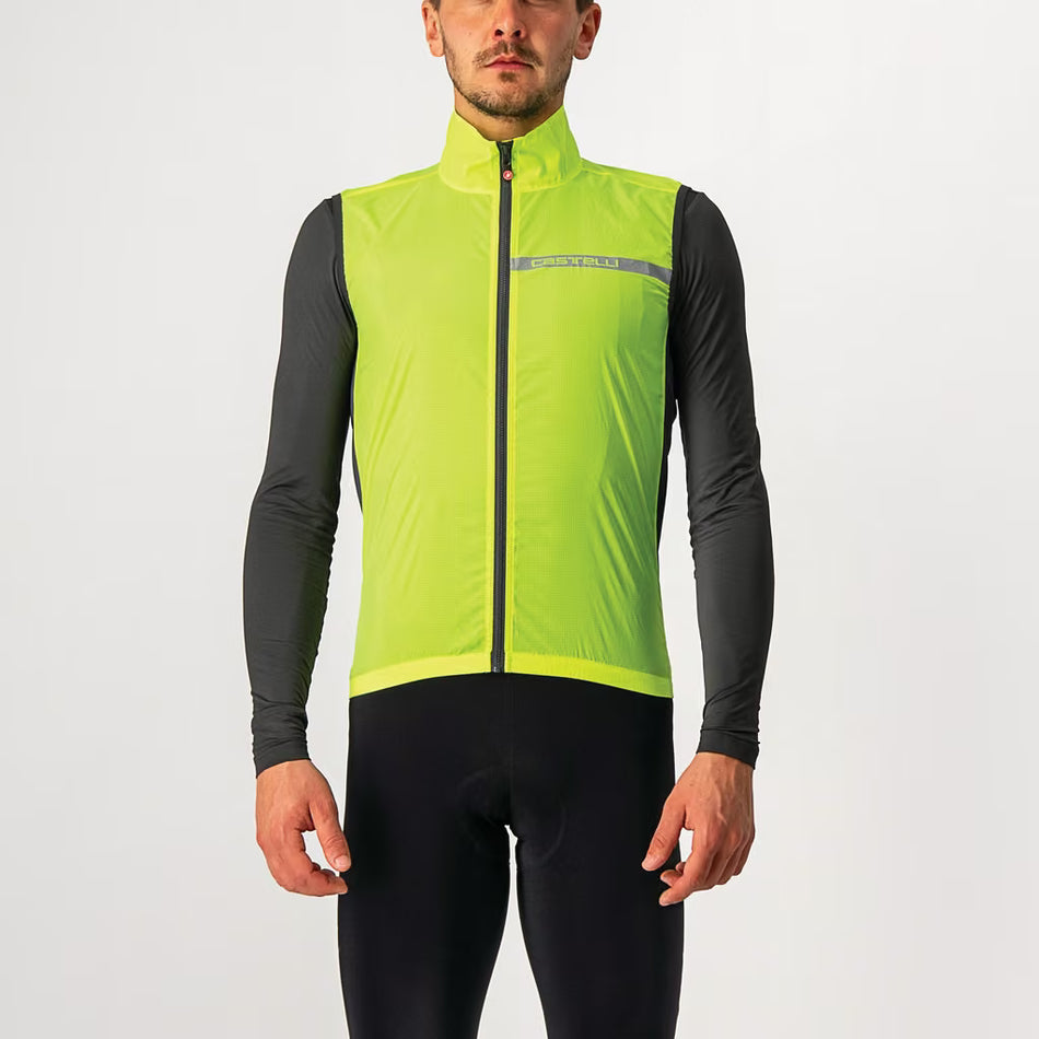 Castelli Squadra Stretch Vest Men's Yellow Fluo/Dark Grey