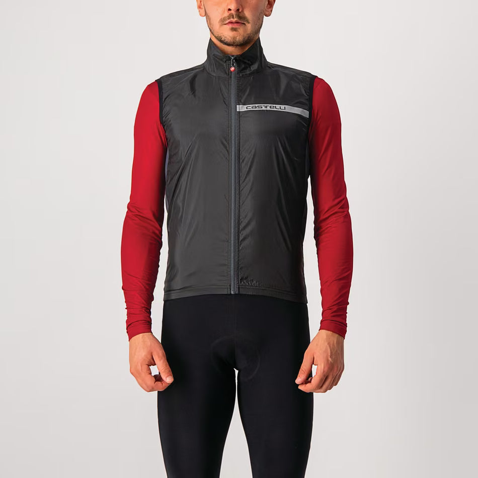 Castelli Squadra Stretch Vest Men's Light Black/Dark Gray