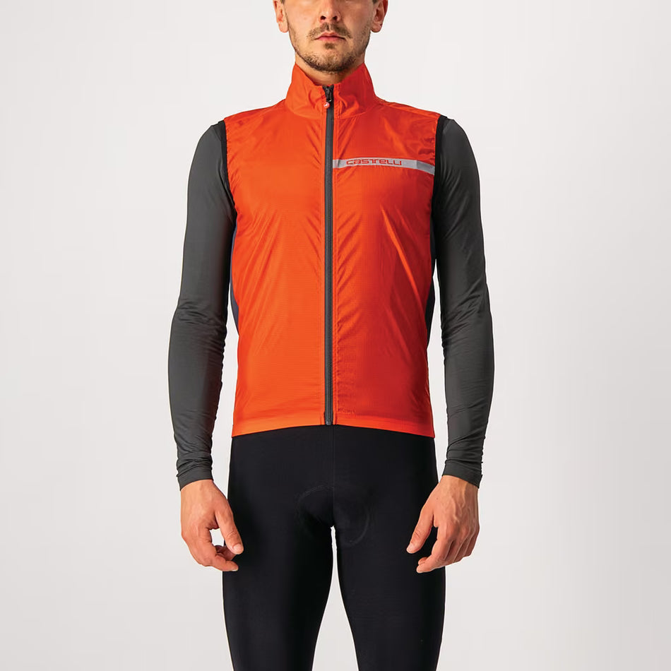 Castelli Squadra Stretch Vest Men's Fiery Red/Dark Gray