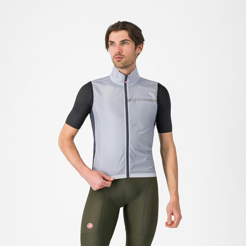 Castelli Squadra Stretch Vest Men's Silver Gray/Dark Gray