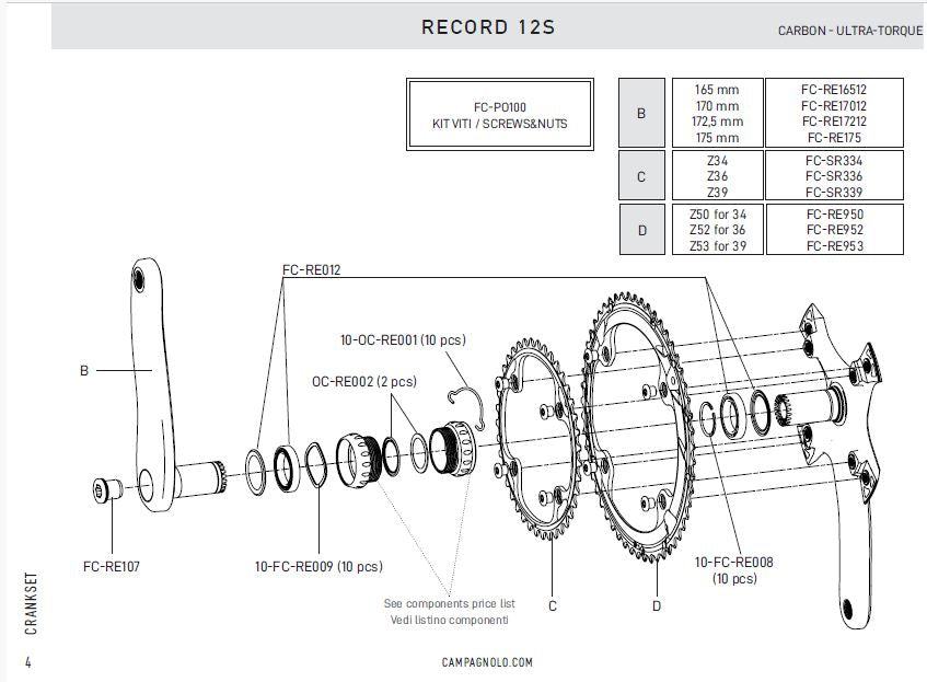 Campagnolo Ultra Torque Italian Thread Bottom Bracket Cups - Papanui Cycles