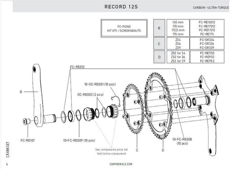 Campagnolo Ultra Torque Italian Thread Bottom Bracket Cups - Papanui Cycles