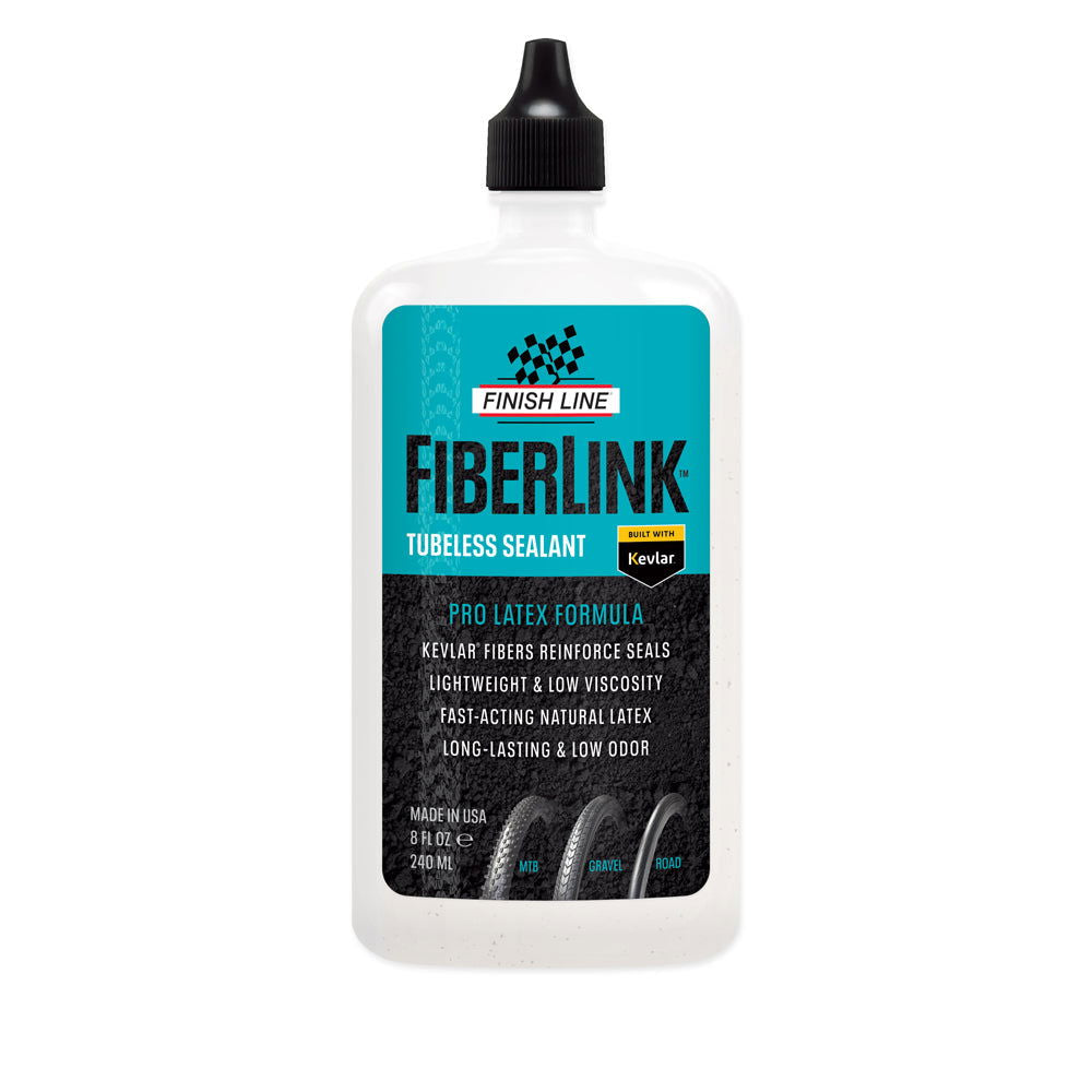 Finish Line Fiberlink Pro Latex Tubeless Tyre Sealant 240ml bottle - Papanui Cycles