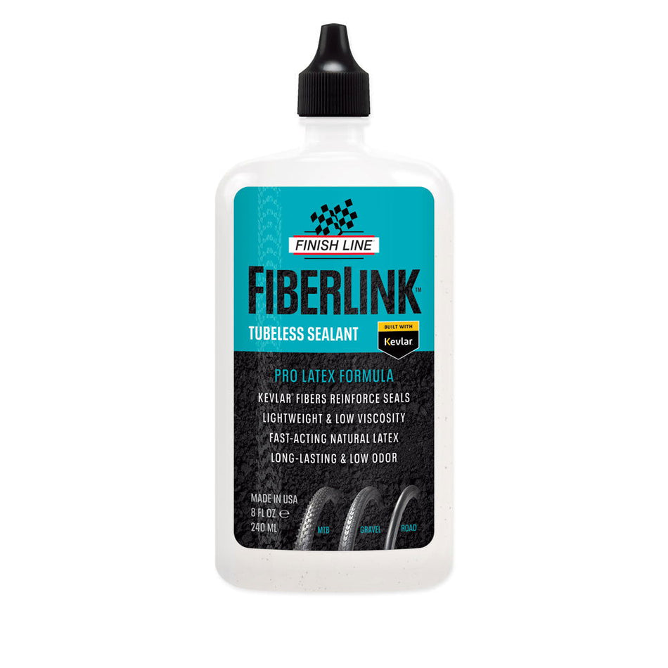 Finish Line Fiberlink Pro Latex Tubeless Tyre Sealant 240ml bottle - Papanui Cycles
