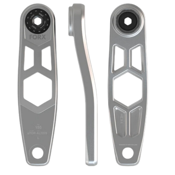 Forx E-bike Cranks HEX4 ETOR 155 Black or Silver 1 Pair - Papanui Cycles