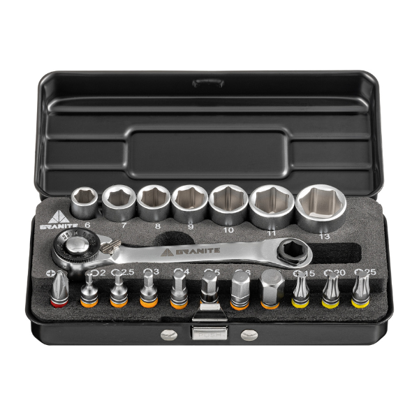 Granite Designs Duet Hex Bit & Socket Ratchet Tool Kit - Papanui Cycles