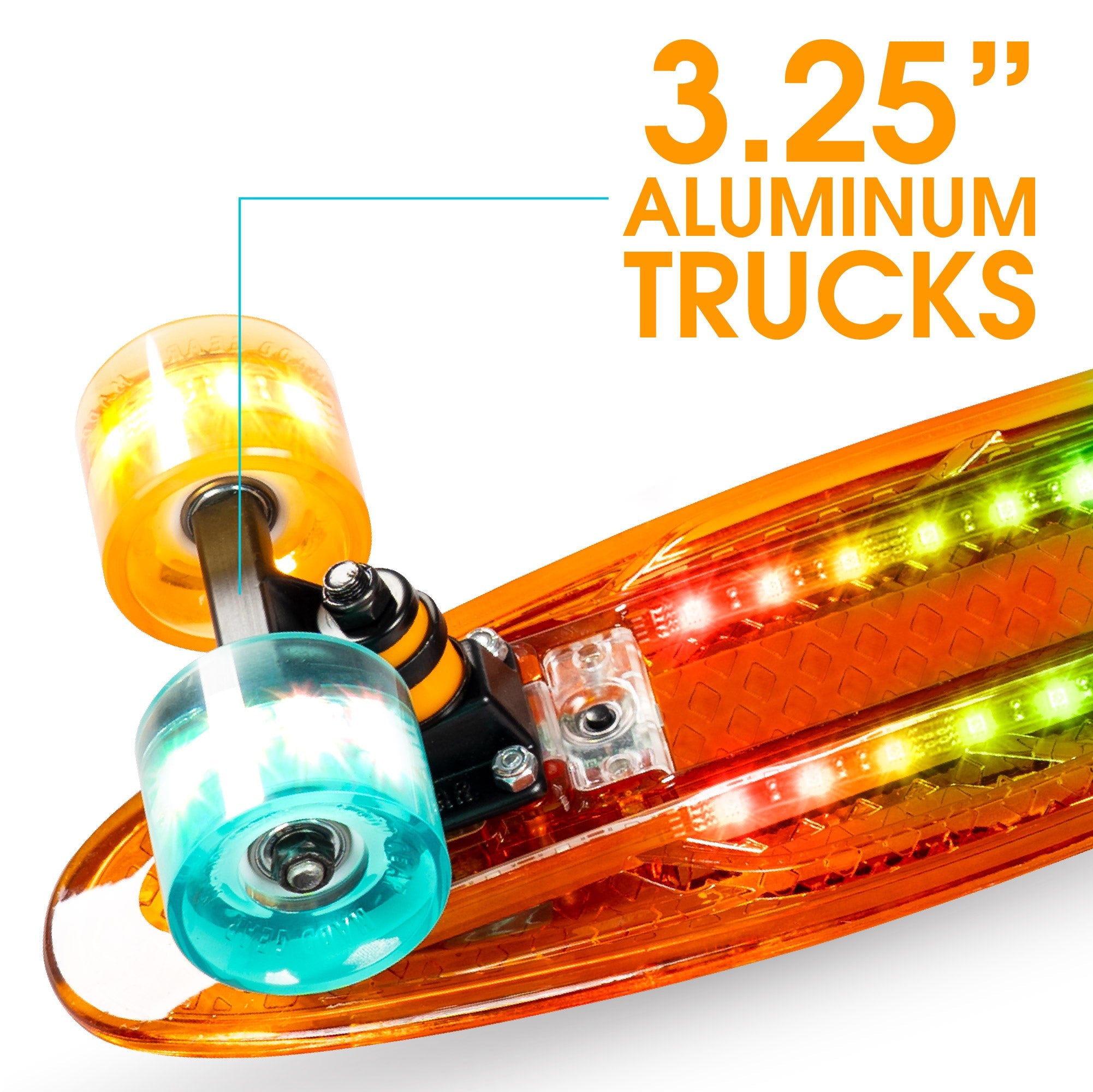 MADD LIGHT UP DECK RETRO BOARD ORANGE / TEAL