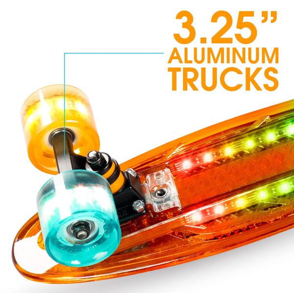 MADD LIGHT UP DECK RETRO BOARD ORANGE / TEAL