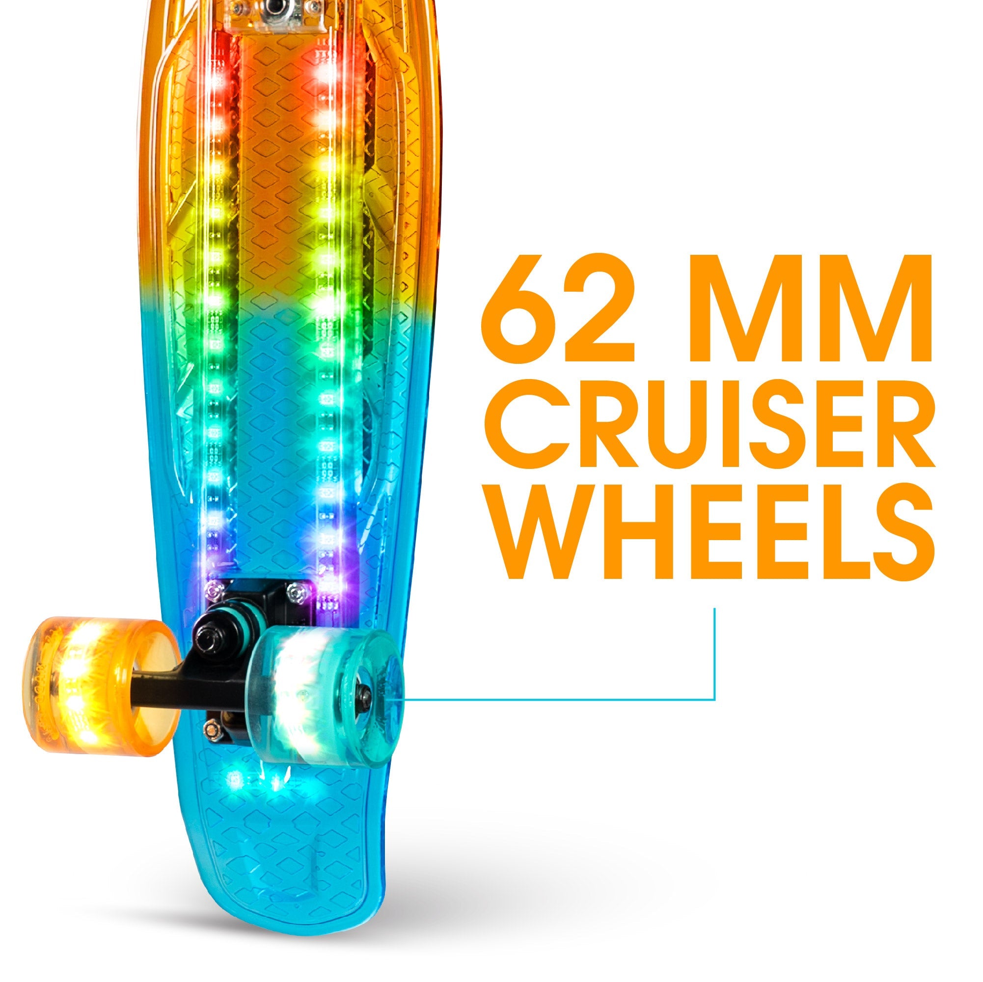 MADD LIGHT UP DECK RETRO BOARD ORANGE / TEAL