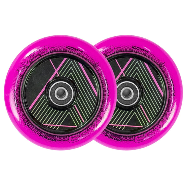 PAIR MADD GEAR 100MM RAVEN HOLLOW CORE WHEEL PINK