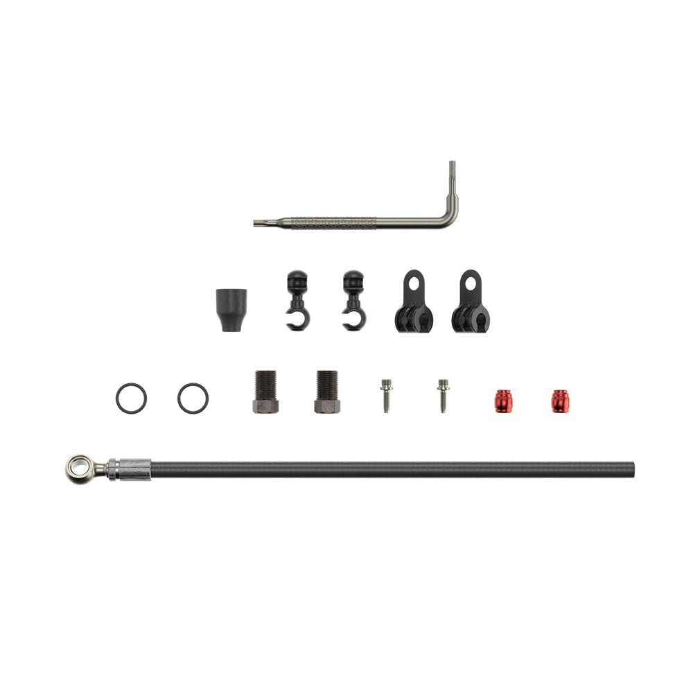 SRAM Disc Brake Hydraulic Hose Kit - Threaded Inline Crimp 2000mm Black (Includes Crimp, Fittings) - Elixir 5 / 7 / 9 / R / CR / X0, Guide RSC (A1),Guide R / RS (A1), DB5, Level TL / BRZ

