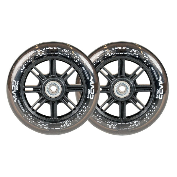 PAIR MADD GEAR 125MM RUSH 125 LIGHT UP WHEEL BLACK / CLEAR PU