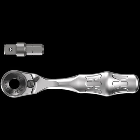 Wera Tools Mini 1 Bit Ratchet 8001 A Zyklop with 1/4"" Hex Drive

